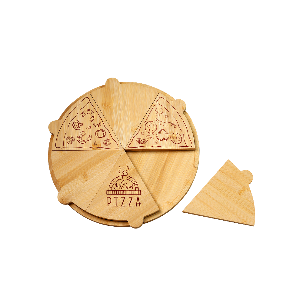 KESPER KSP58468 DASKA ZA PIZZU BAMBUS 36,5 CM SA 6 POJEDINAČNIH KRIŠK
