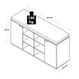 KESPER KSP15919 DRVENI CIPELARNIK SIVI SA JASTUKOM ZA SEDENJE 103X48X30,5CM - slika 4