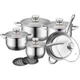 ROYALTY RL1232-12 ŠERPE SA POKLOPCEM SET 12 DELOVA INOX - slika 3